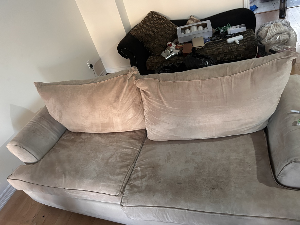 Free Beige Suede XL Couch