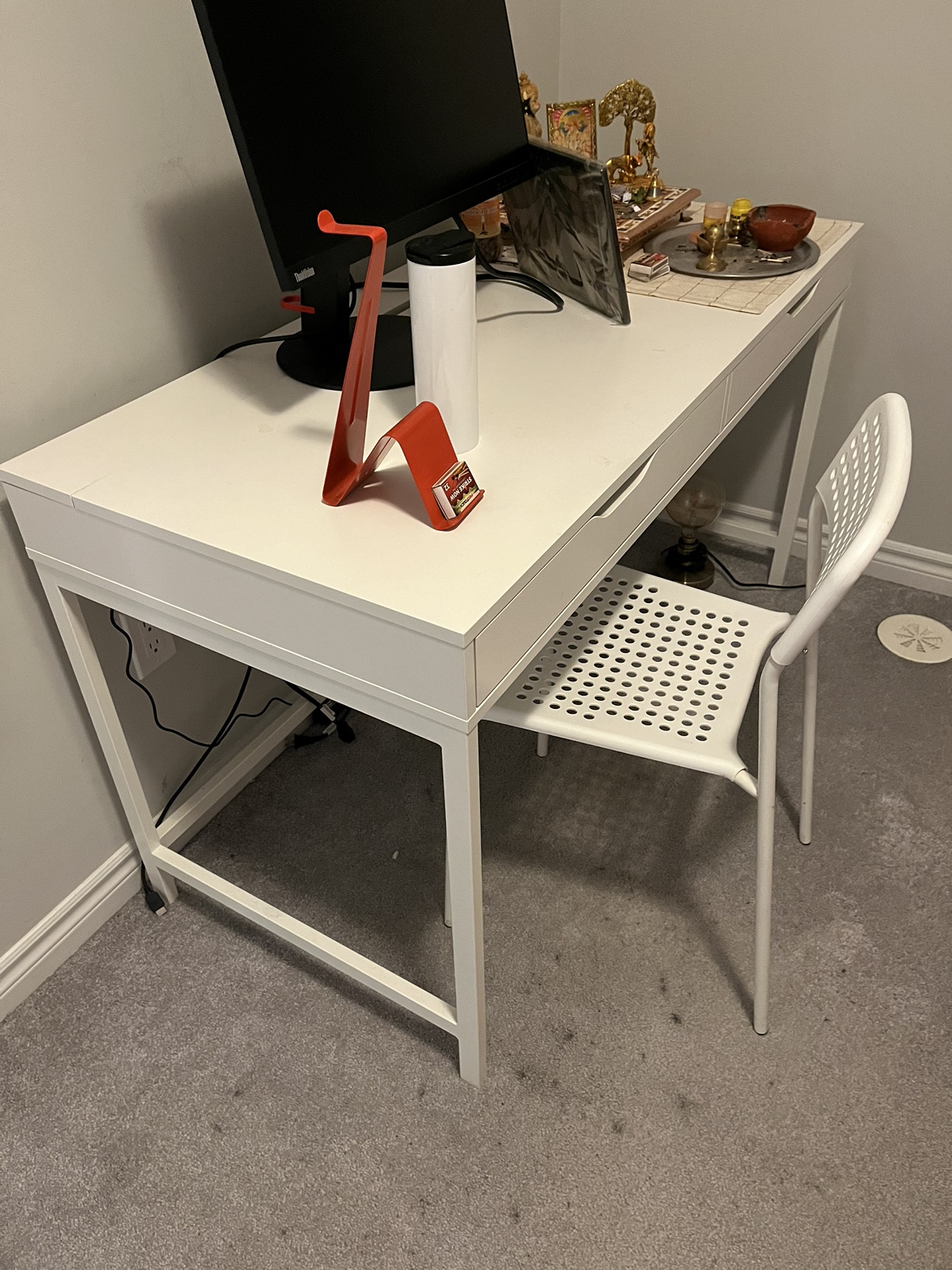 White Desk with Drawers