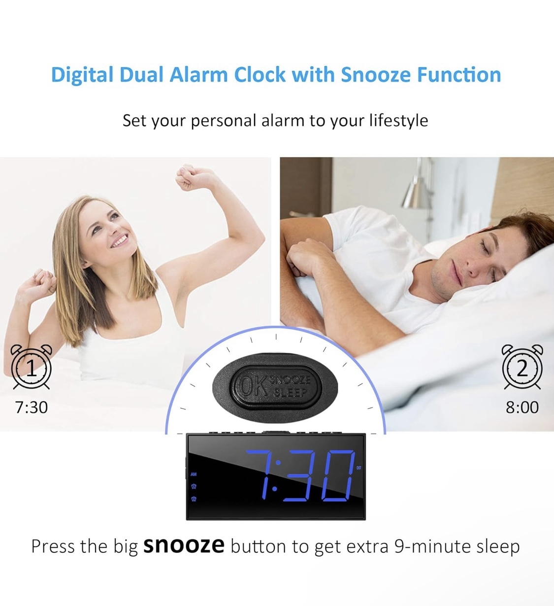 Digital Alarm Clock with Snooze Function - photo 2