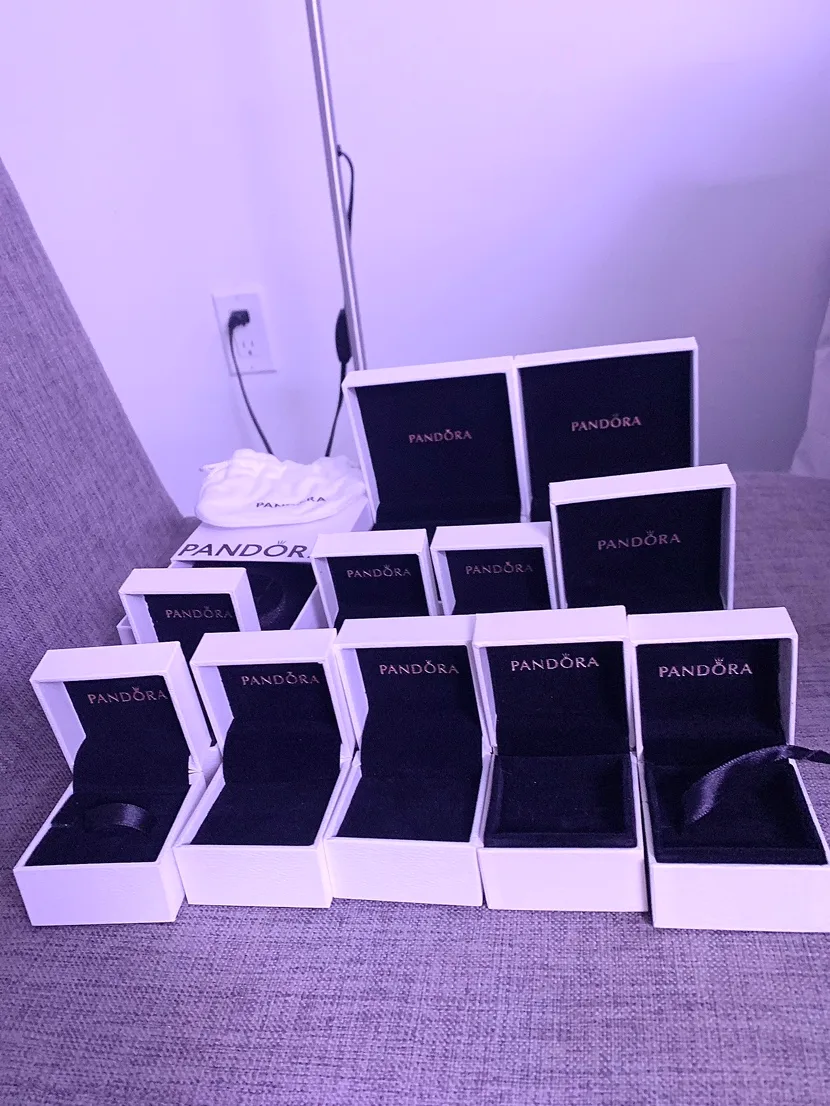 LOT of 13 Empty Pandora Jewelry Boxes and pouch image indicator(5)