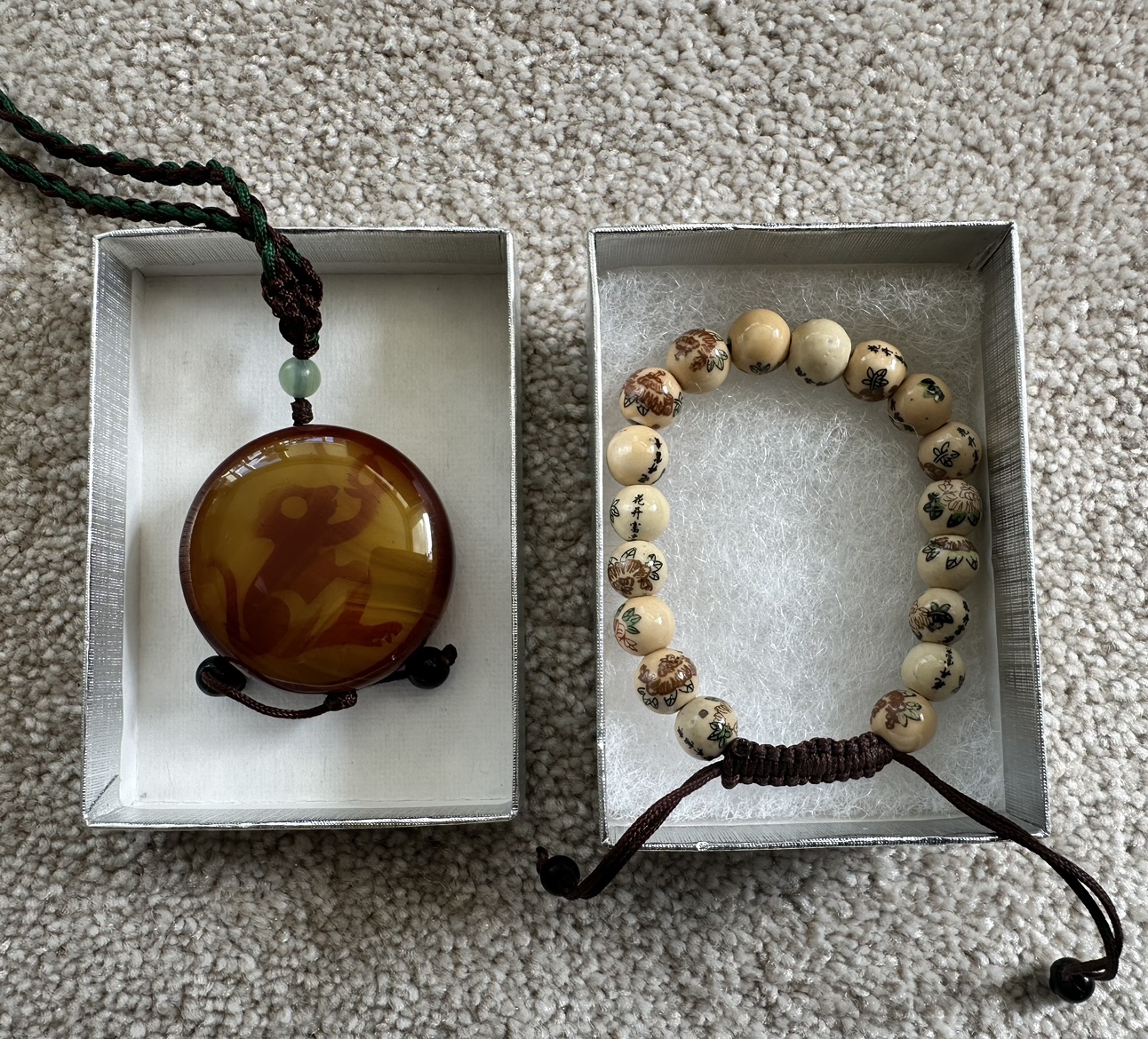 Chinese Zodiac monkey Necklace and Bracelet Set