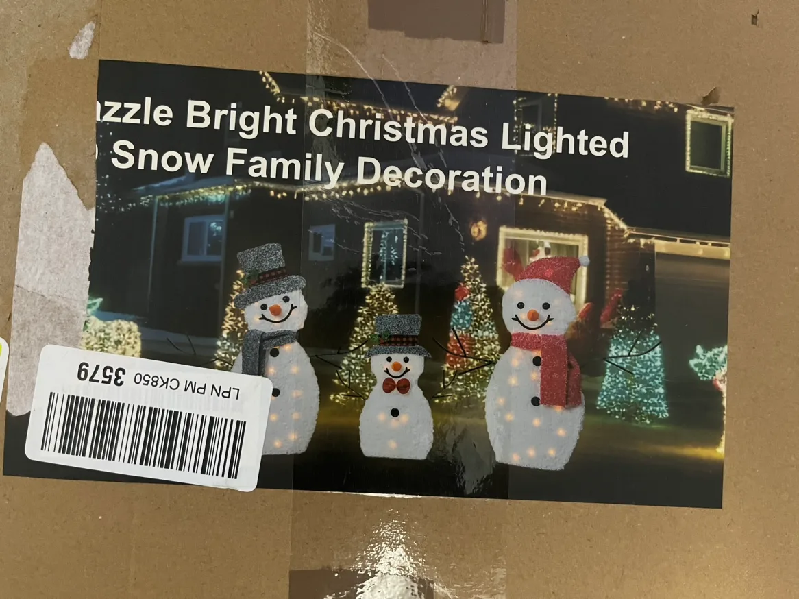 Lighted Snowman Family Christmas Decoration thumbnail