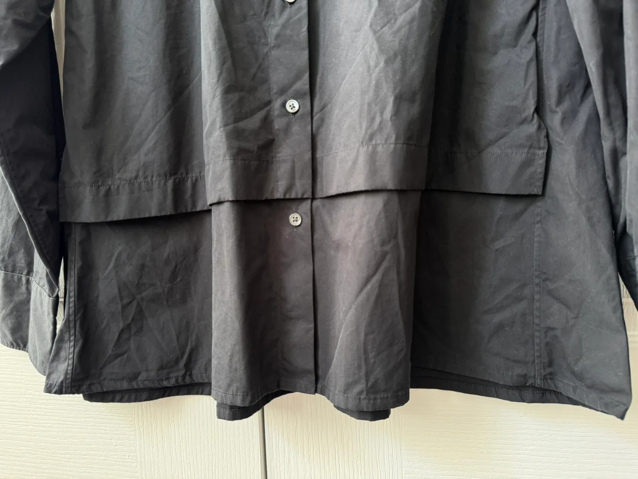 Uniqlo Womens Black Mandarin Collar Blouse image indicator(3)