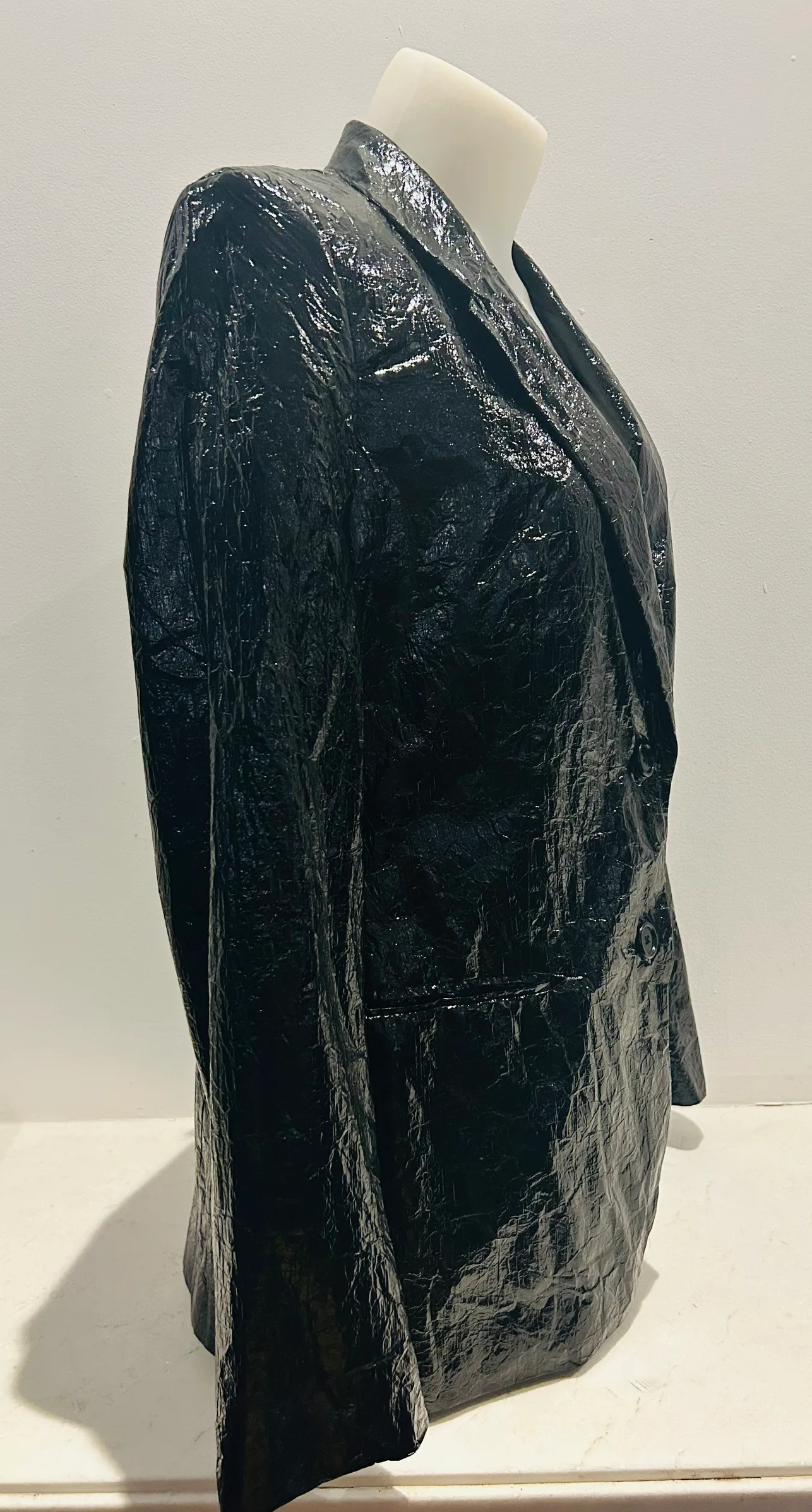 Helmut lang shiny black blazer image indicator(6)