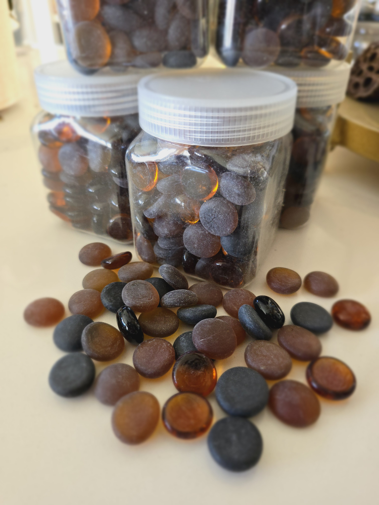 Glass Stones - Multicoloured Amber tones