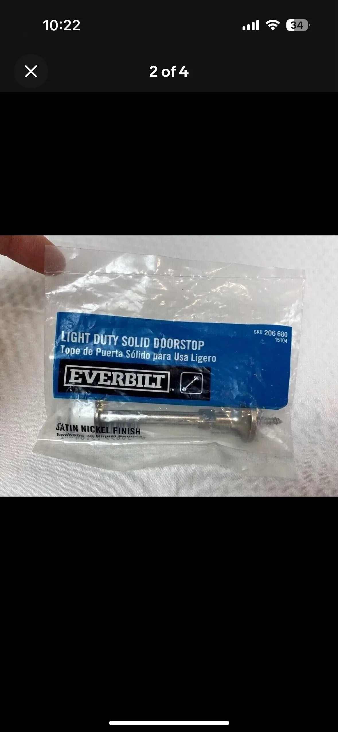 New Everbilt Doorstop Satin Nickel Finish Light Duty 3” 🧡 image indicator(2)