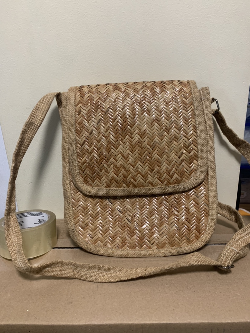 Brown Woven Crossbody Bag