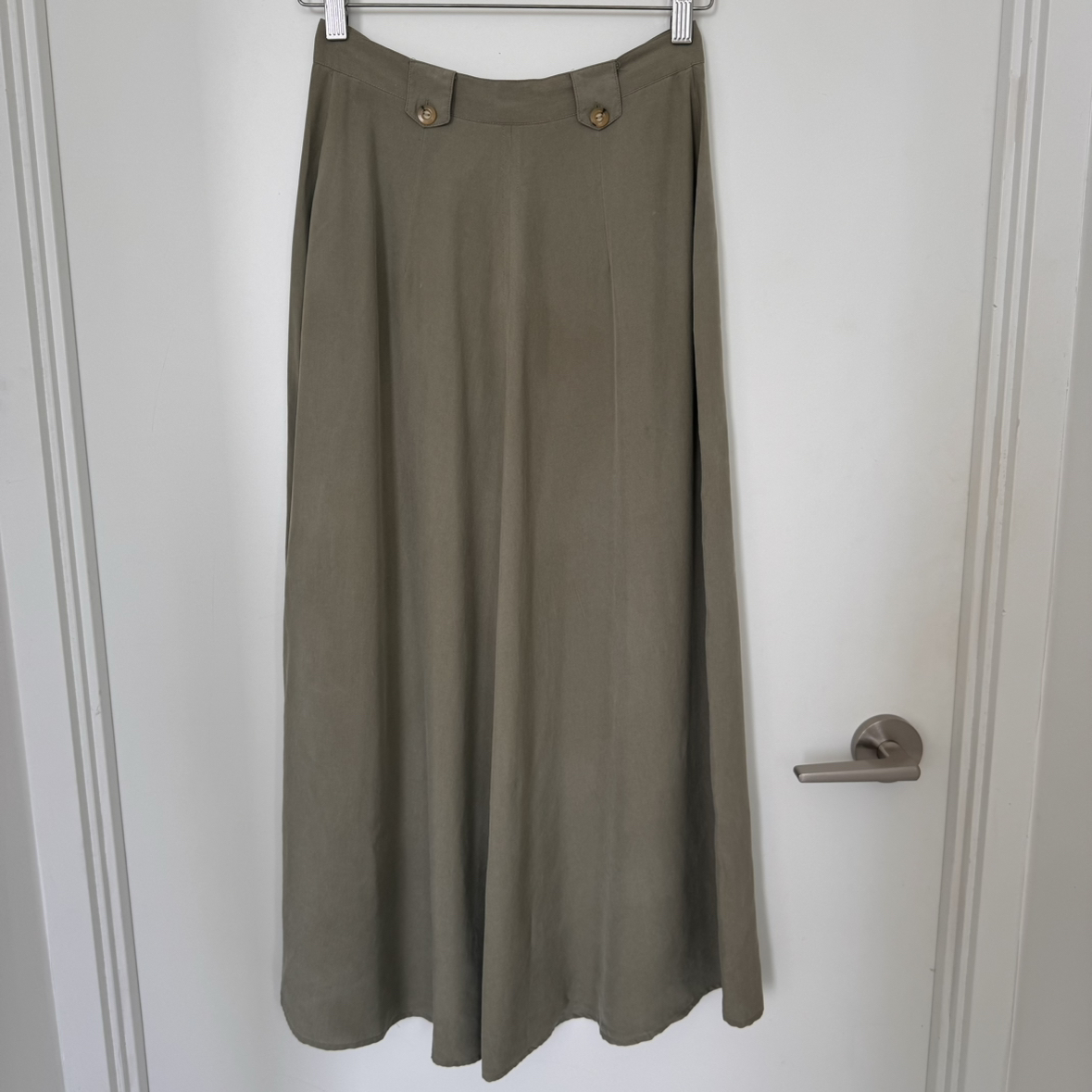 Vintage Sage Green 100% Silk Skirt - photo 5