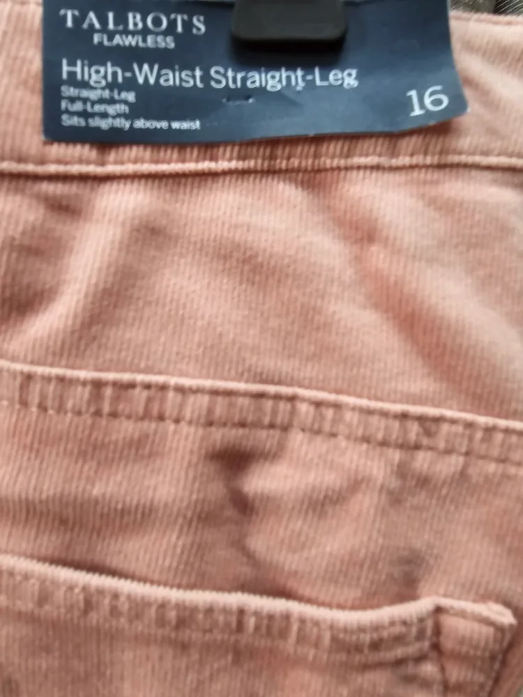NEW Talbots Winter Pink High-Waist Straight-Leg Pants, Size 16 image indicator(3)