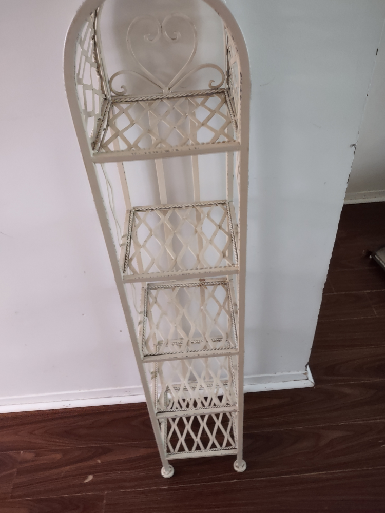 White Metal Shelving Unit