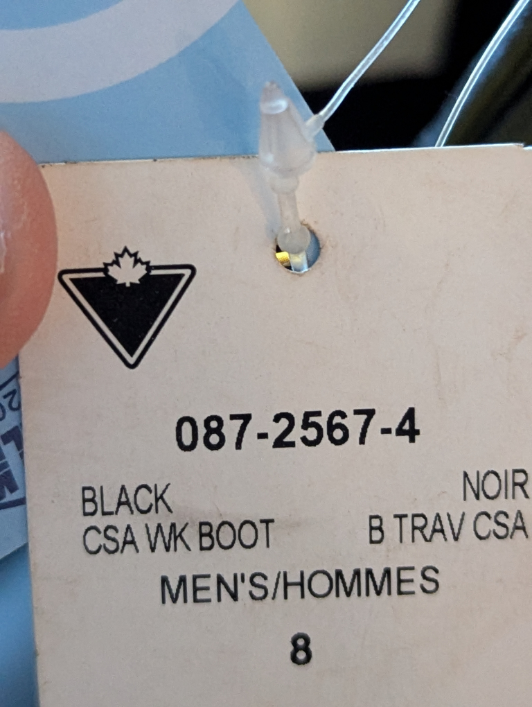 Men's Size 8 Black CSA Work Boots - photo 2