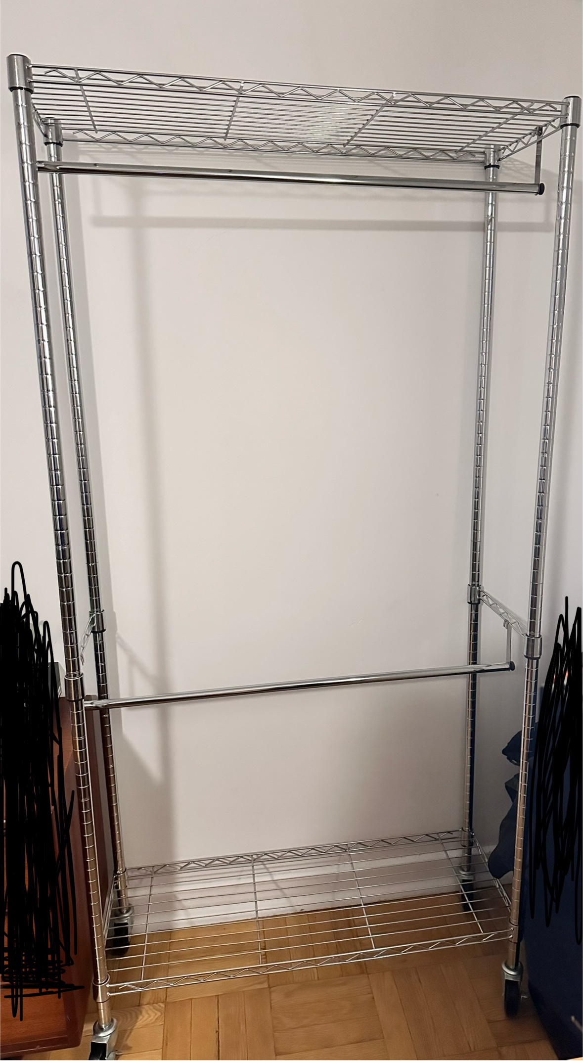 Amazon Basic Clothing Rack Double Rods in Chrome