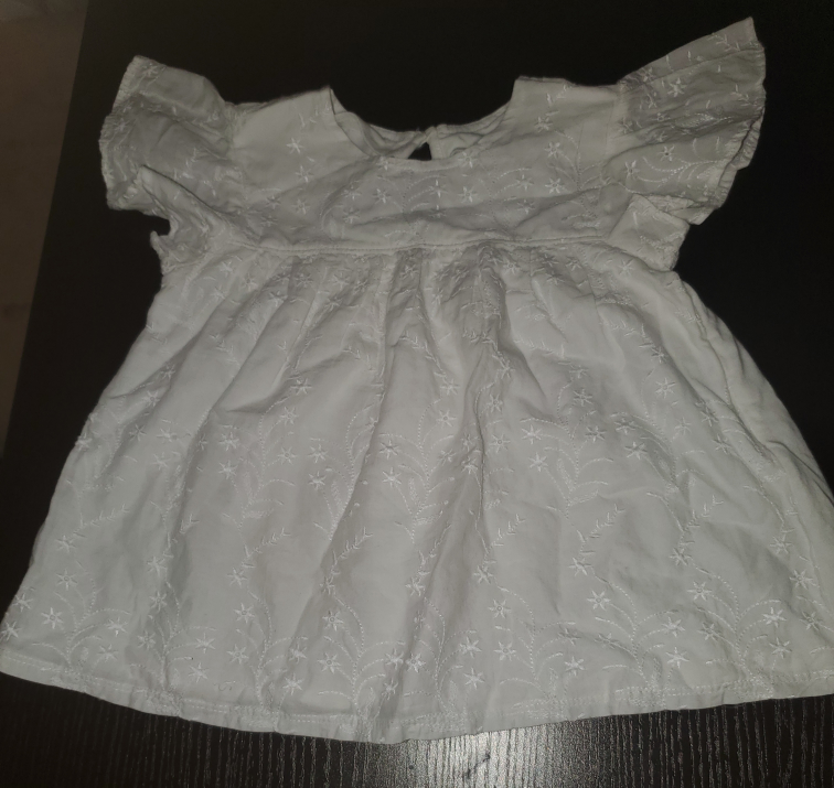 White Embroidered Toddler Babydoll Shirt - photo 2