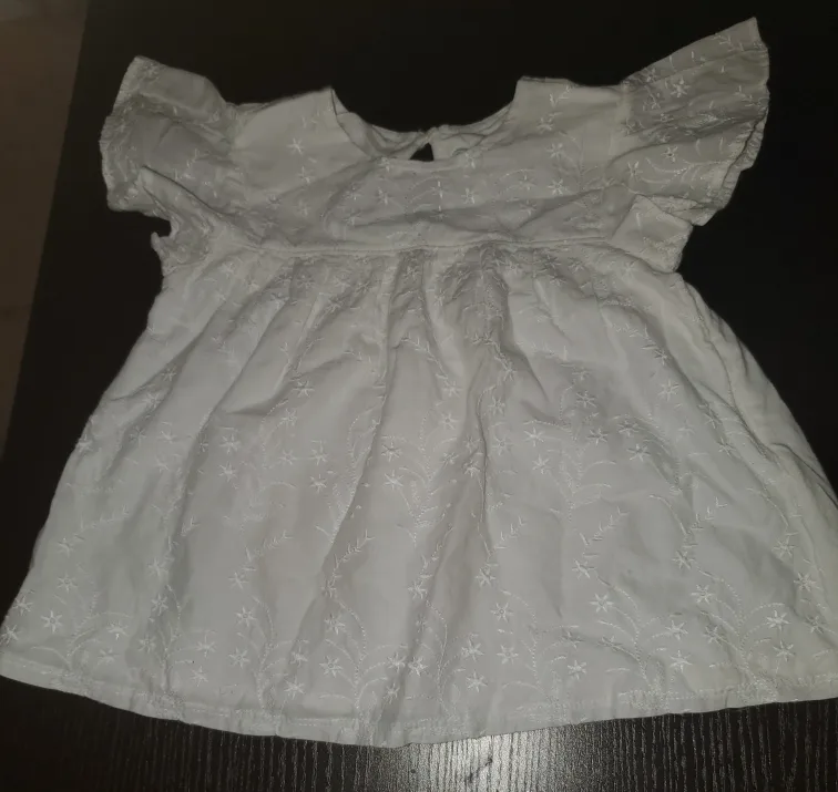 White Embroidered Toddler Babydoll Shirt image indicator(2)