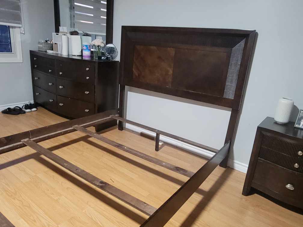 Queen Size Bed Frame dark brown
