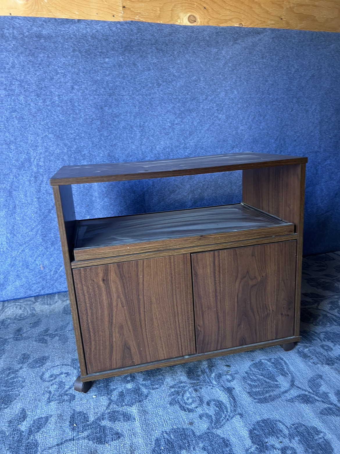 Wooden Cabinet with Doors and Shelf and wheels - photo 2