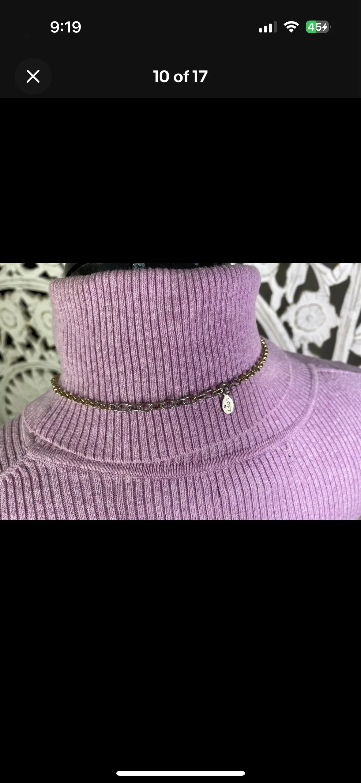 Loft Tiered Fan Bib Necklace Pewter Faux Pearl Crystals image indicator(5)