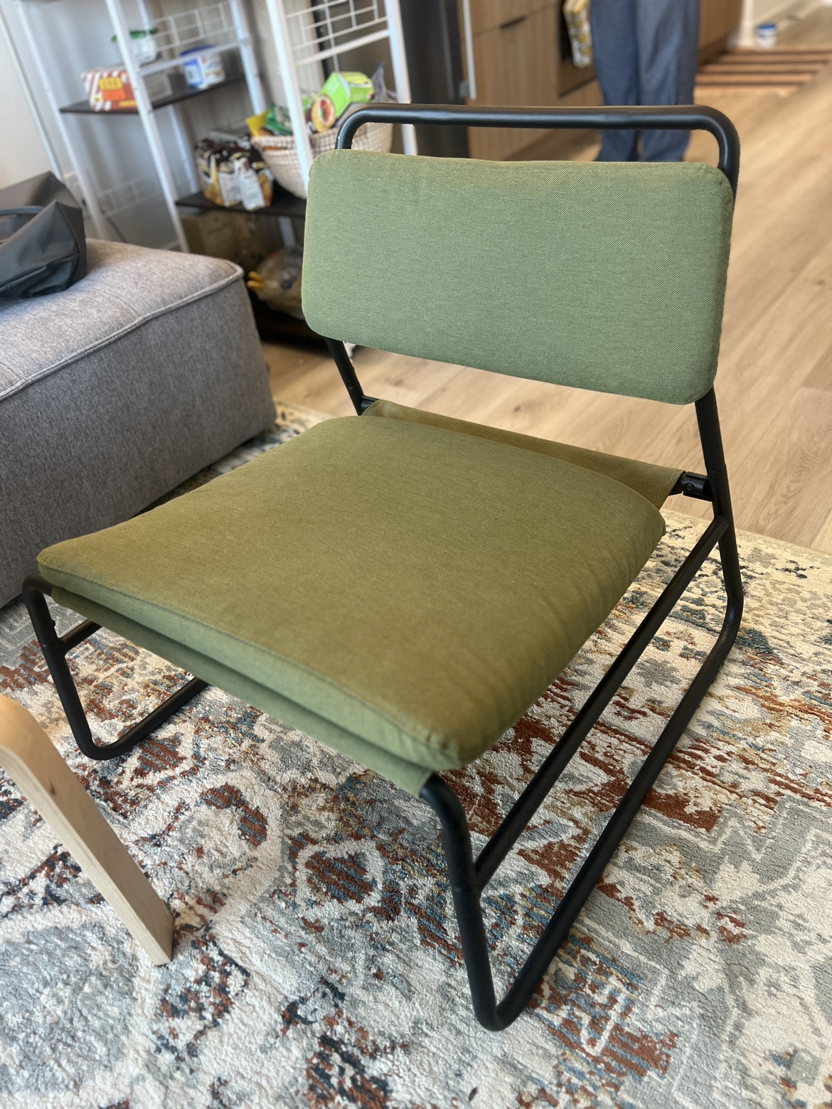 Olive Green Accent Chair (IKEA Linneback)