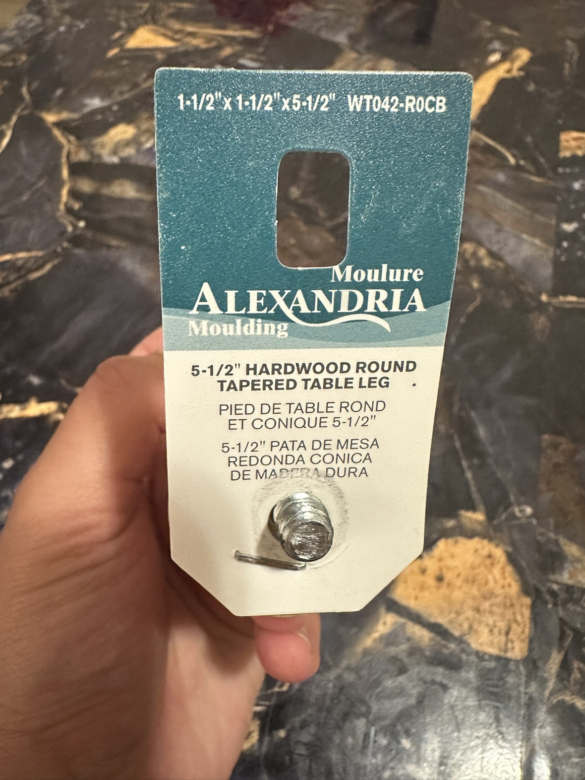 14 Alexandria Moulding 5-1/2" Tapered Table Leg - photo 2
