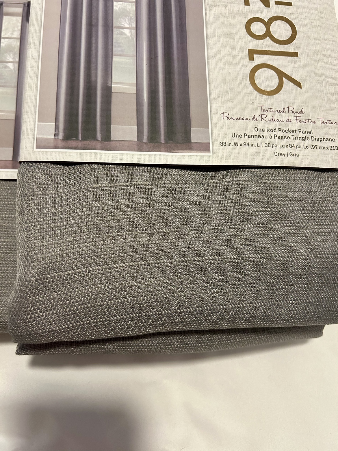 Grey Textured Curtain Panels - 84" - photo 5