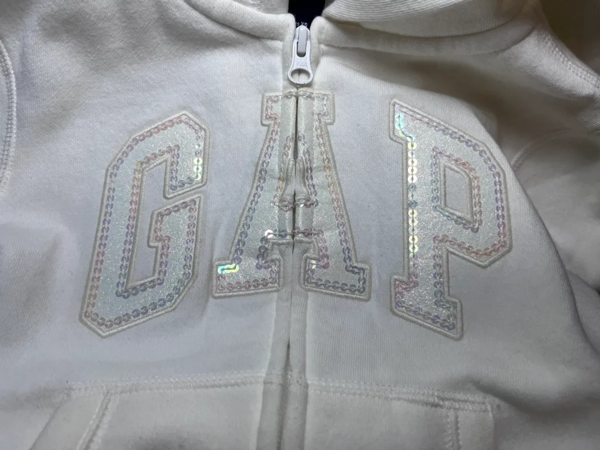 White Gap Kids Zip Up Hoodie image indicator(4)