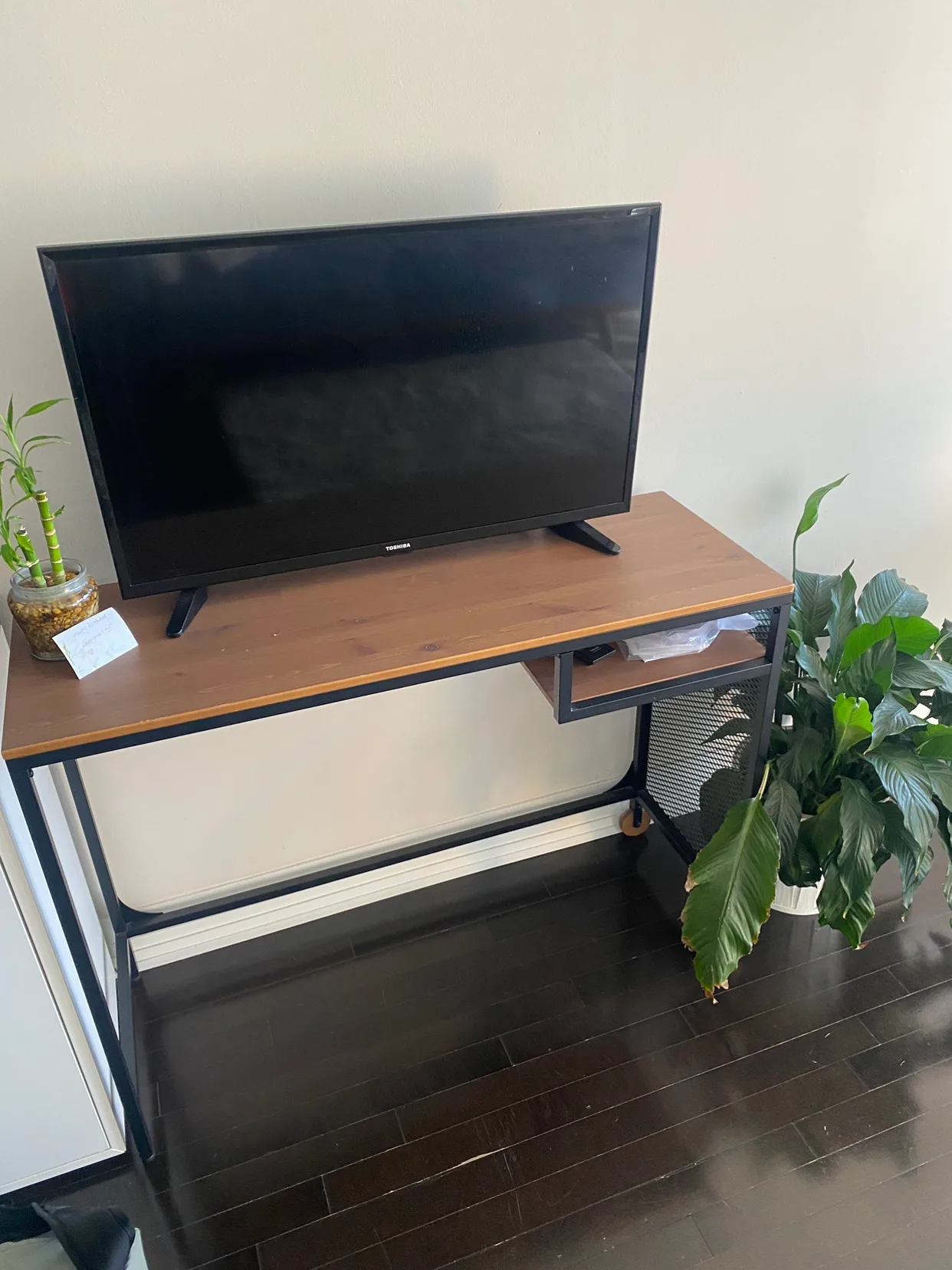 Black and Brown TV stand thumbnail