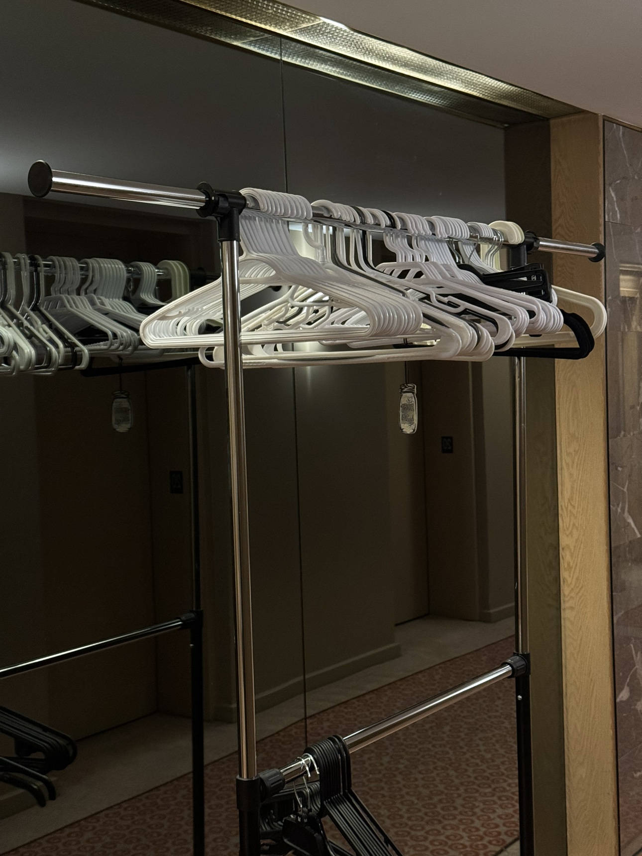 Rolling 2-Tier Adjustable Clothes/Garment Rack - photo 4