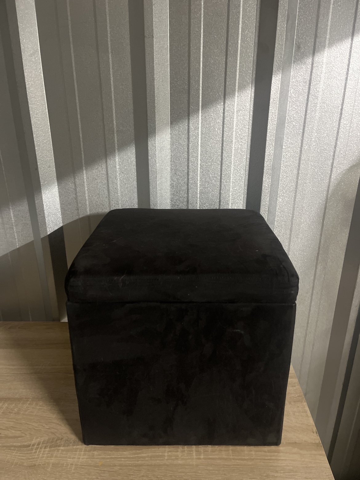 Black Storage Ottoman