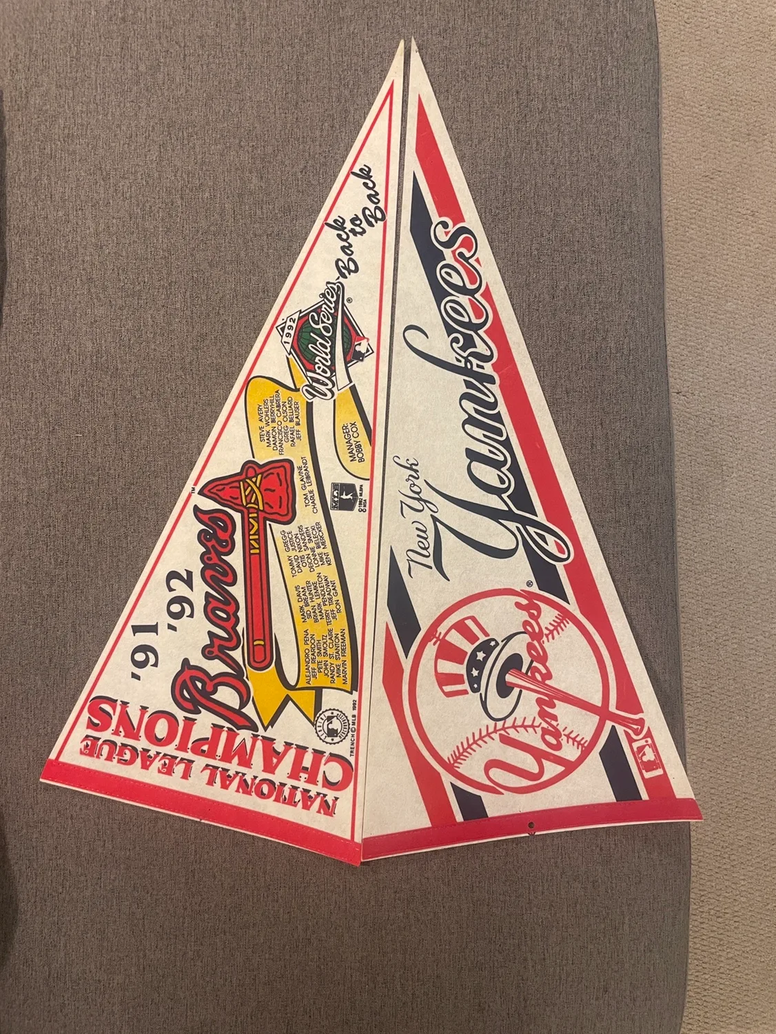 San Jose Sharks, NY Yankees & ATL Braves Pennants