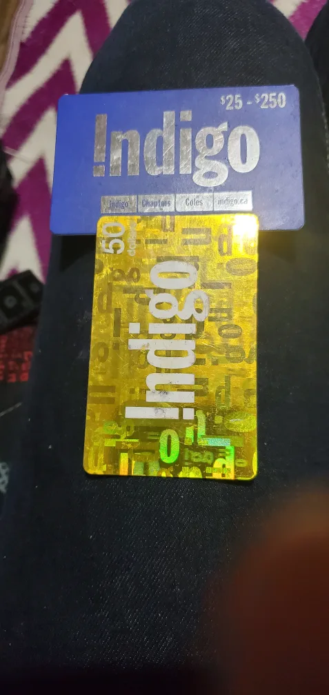 Indigo & chapters gift cards the todal is 130 asking 110 image indicator(3)
