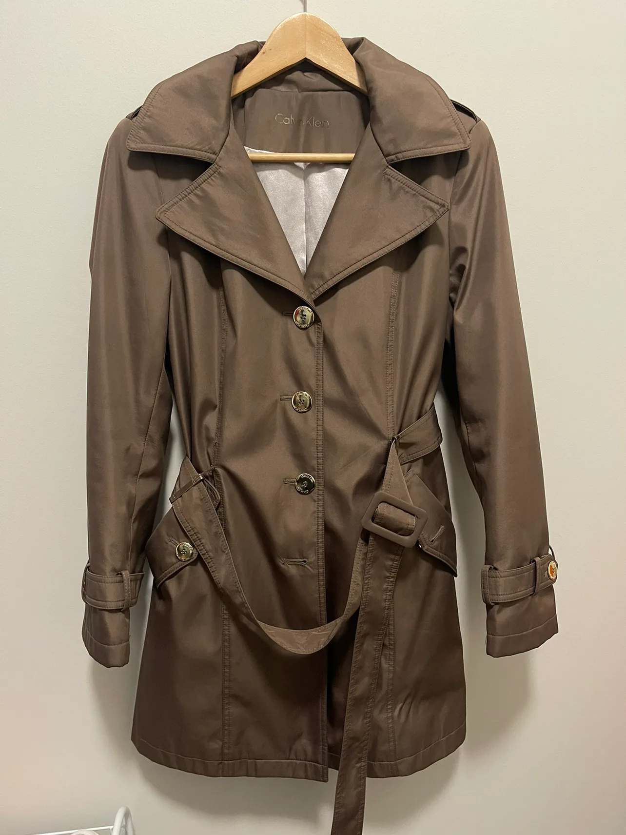 Calvin Klein Brown Trench Coat thumbnail