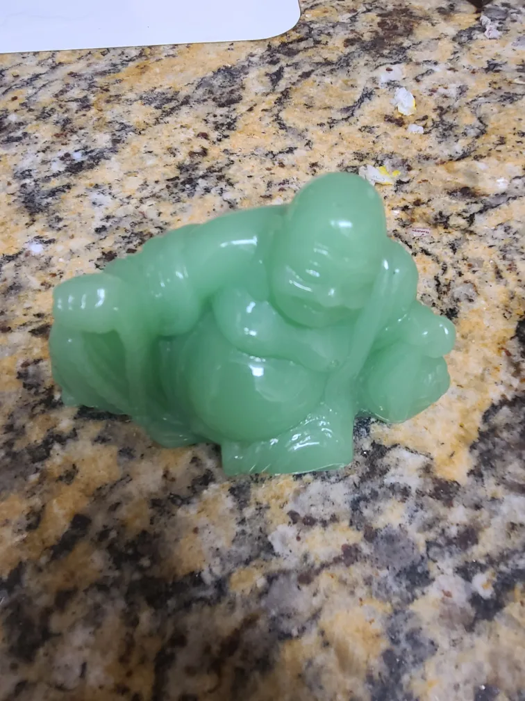 Green Jade Laughing Buddha Figurine image indicator(2)