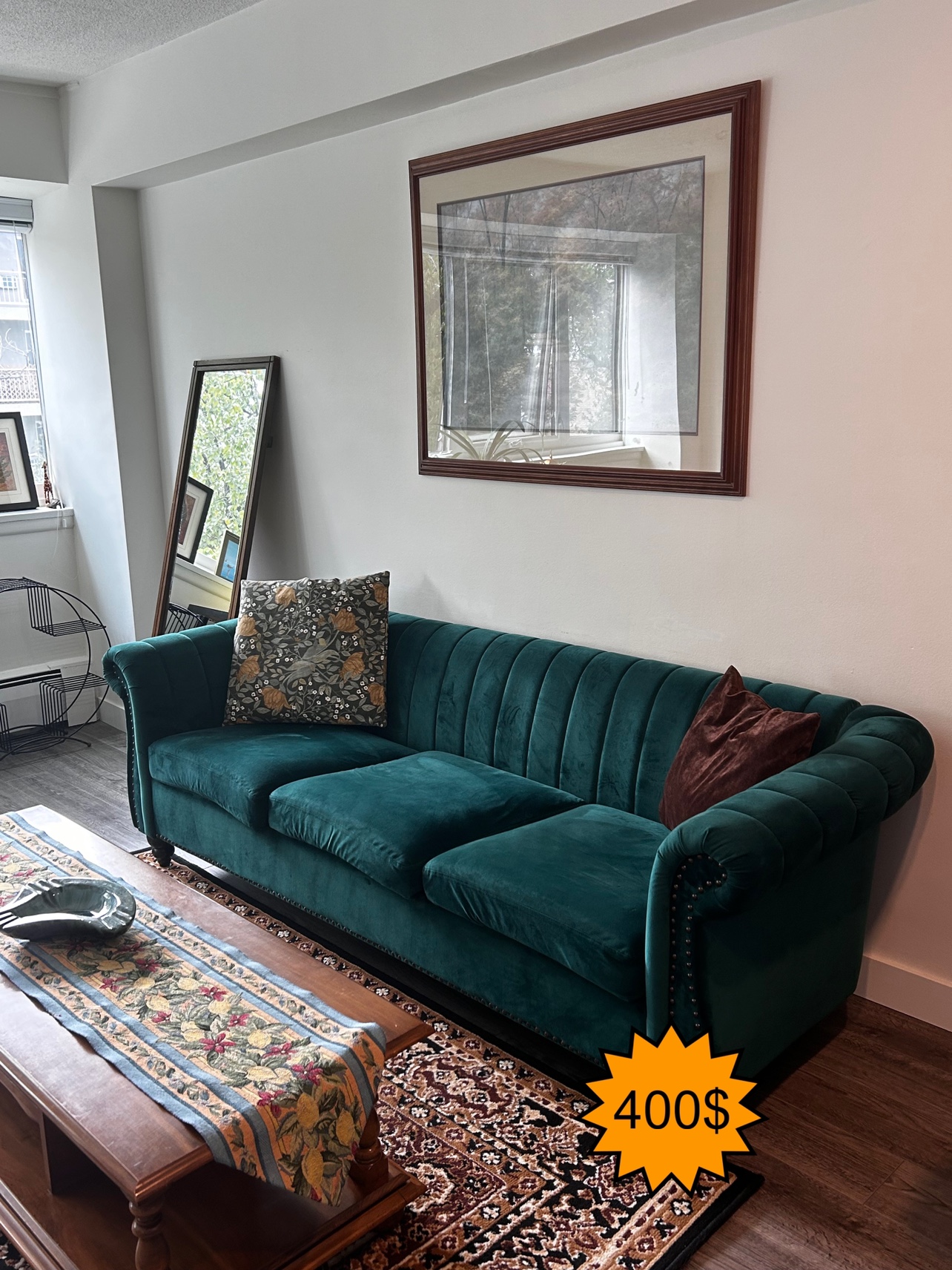 Green Velvet Sofa
