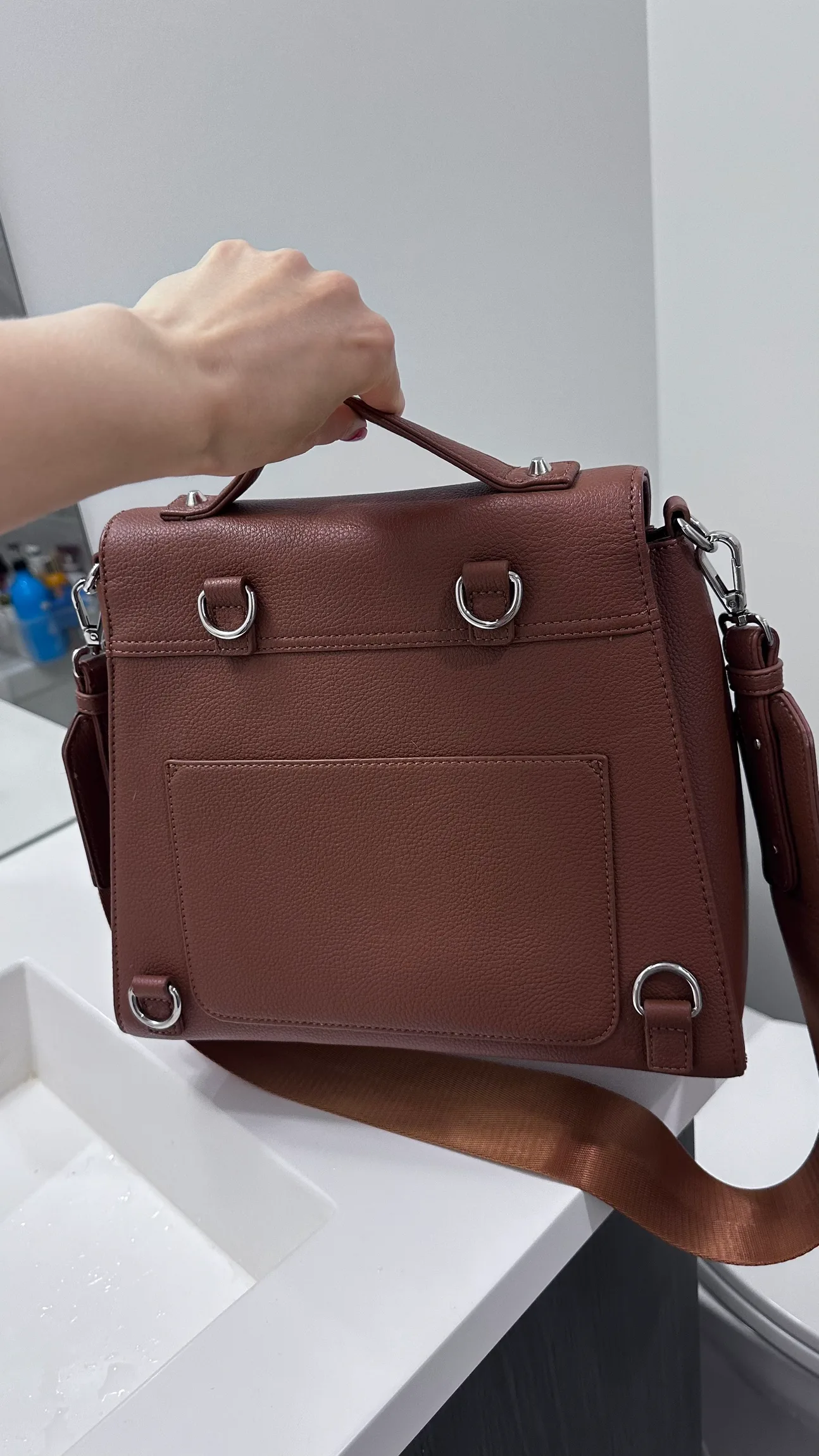 Lambert Brown Leather Satchel Bag image indicator(2)