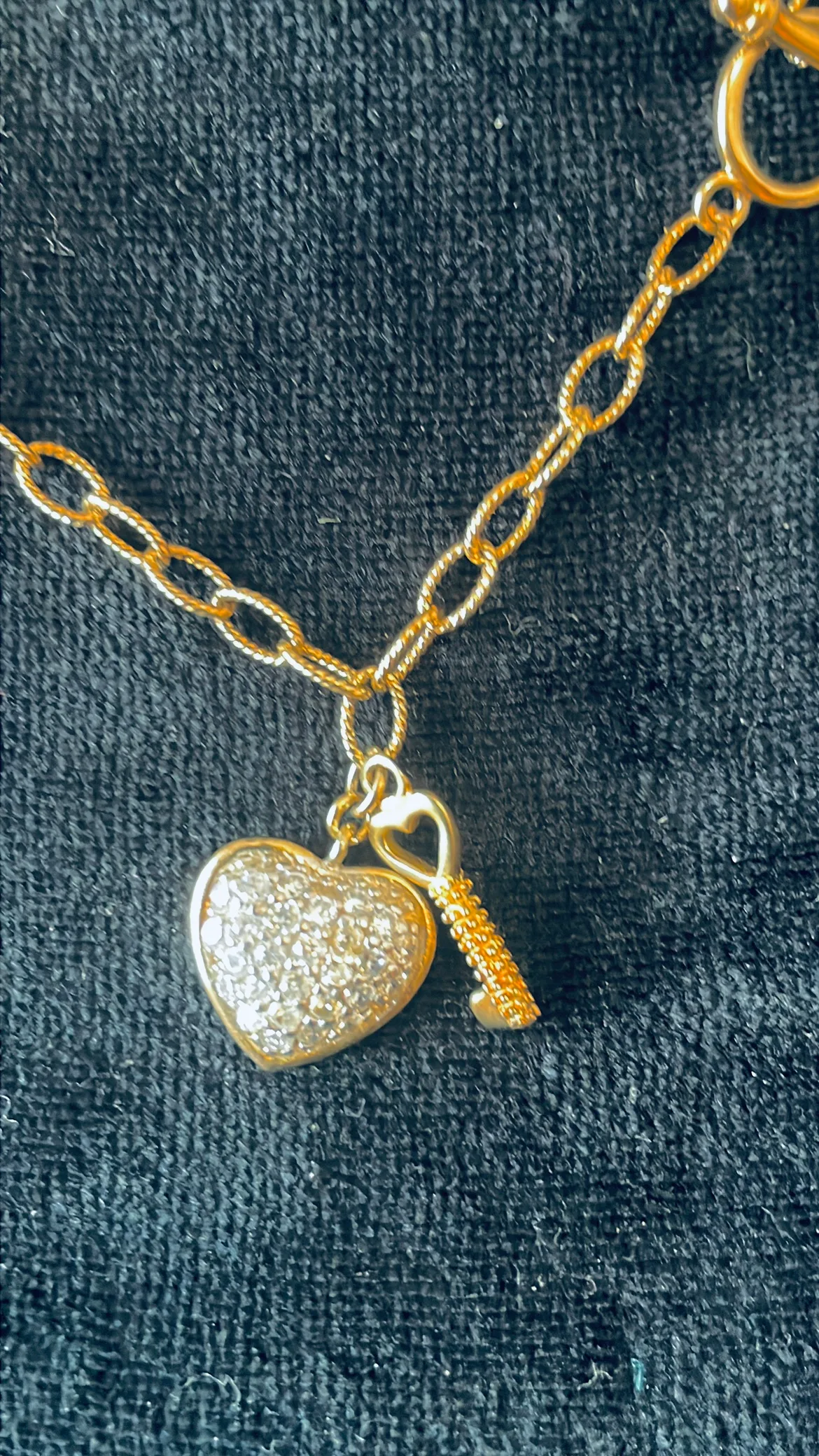 14 K/925 gold plated, silver Heart & Key Necklace thumbnail