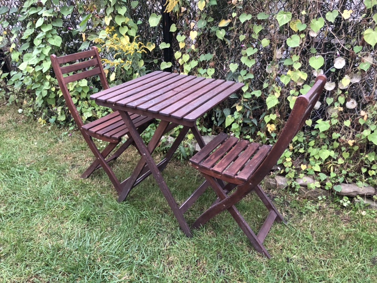 Folding Patio Table and Two Chairs - photo 2