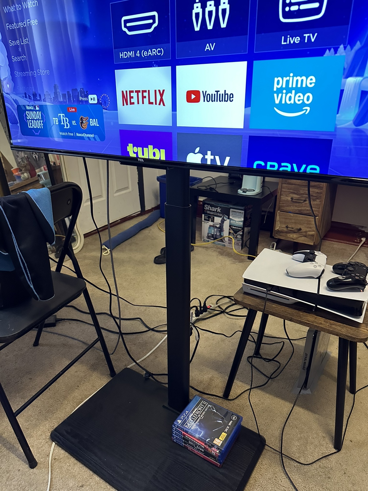 TV Stand with Built in Power Bar