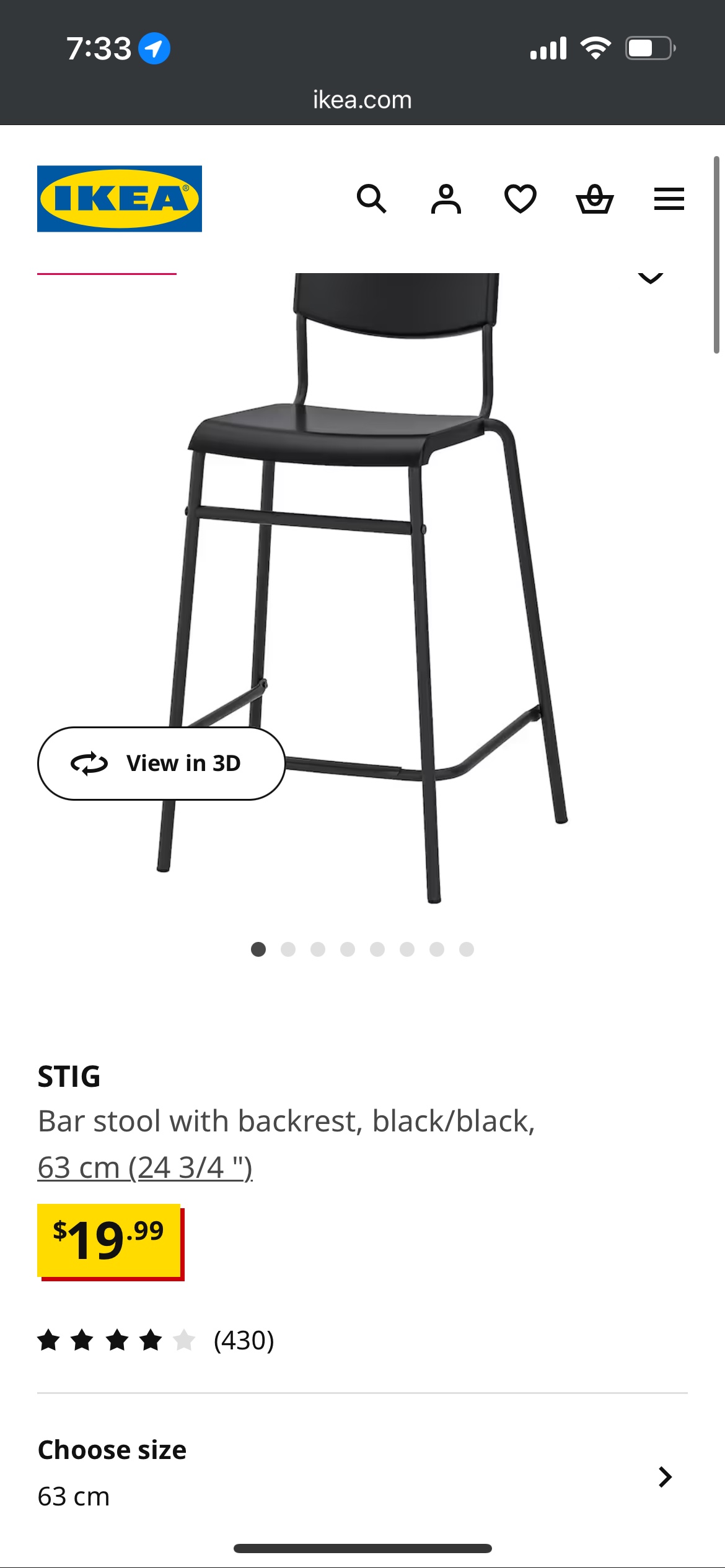 IKEA STIG Bar Stool  x2 - photo 2
