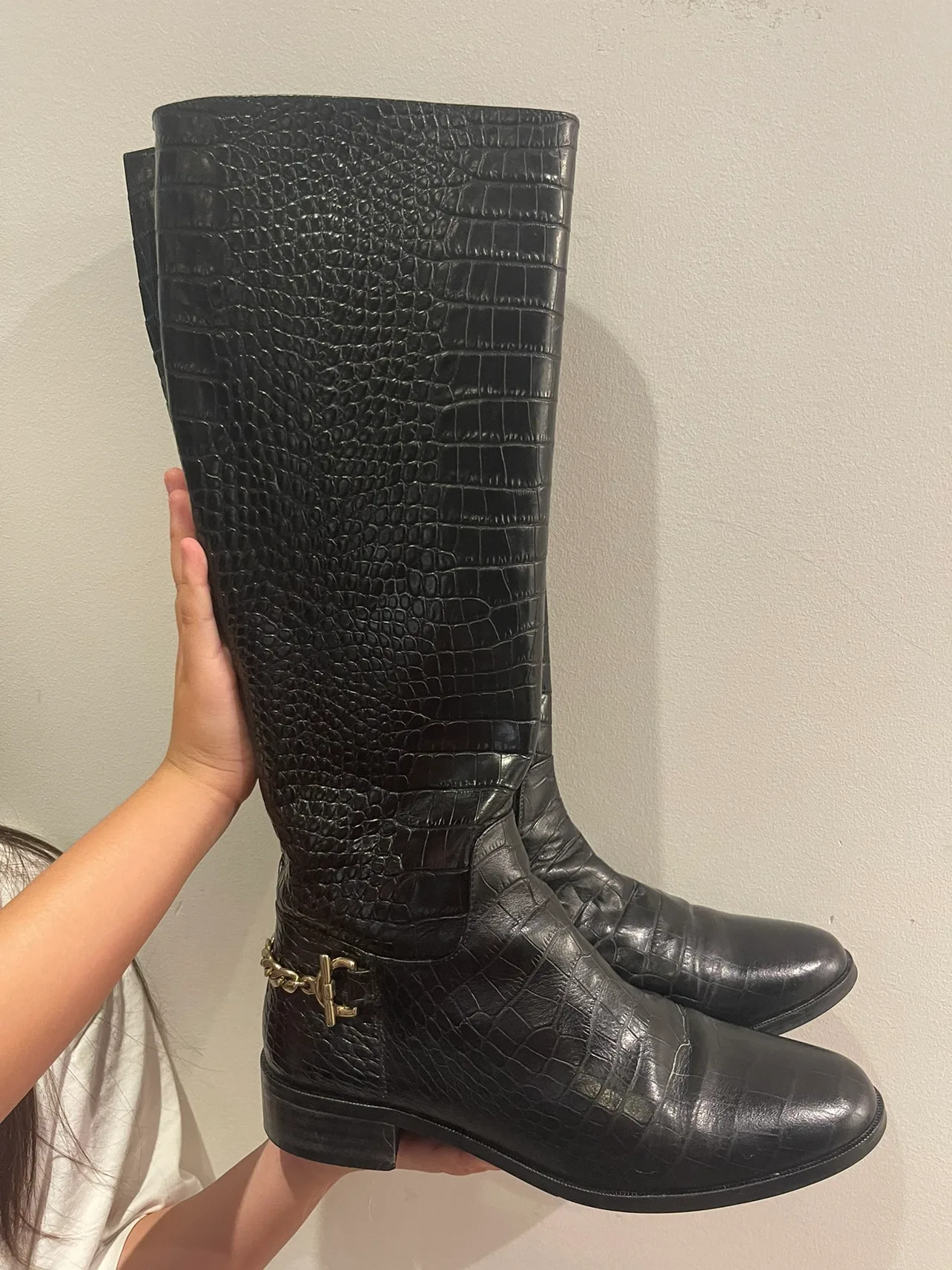 Crocodile Leather Boots size 8.5 thumbnail