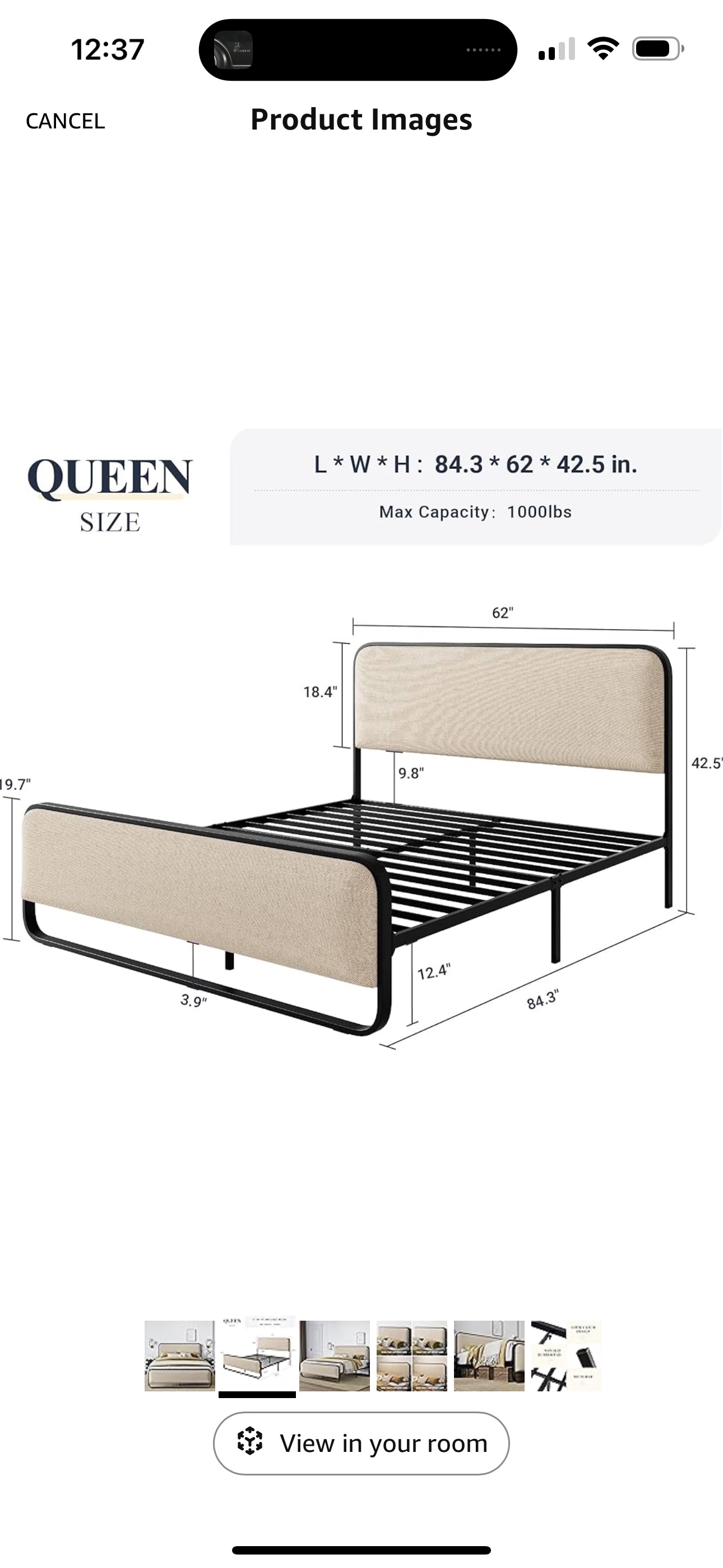 Queen Size Metal Bed Frame - photo 2