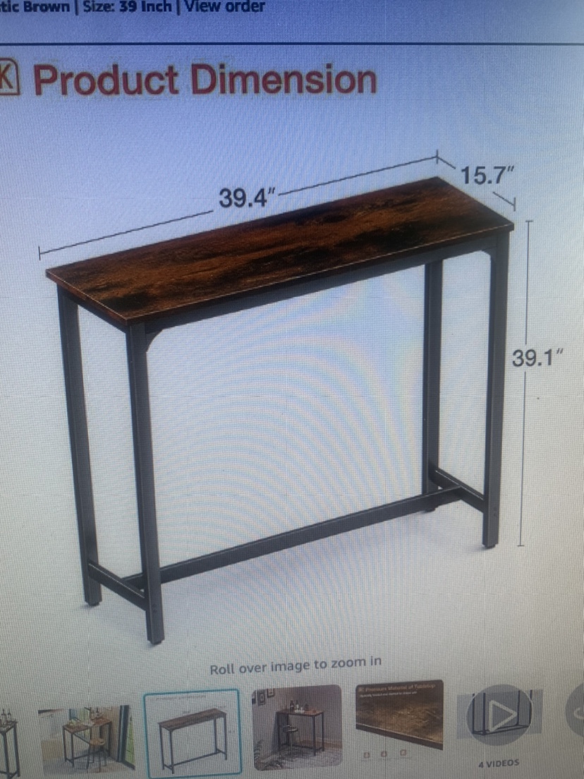 Black and Brown Console Table