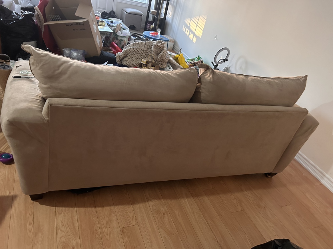 Free Beige Suede XL Couch - photo 2