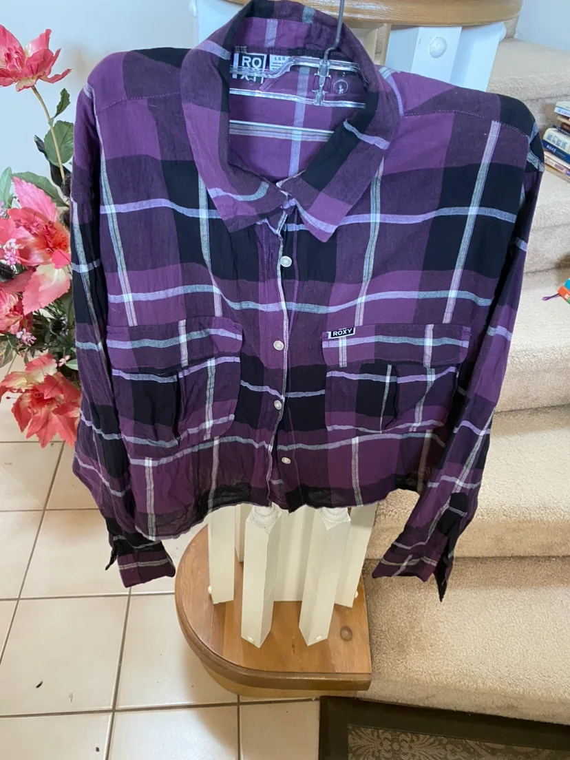 Roxy Plaid Button Up Shirt thumbnail