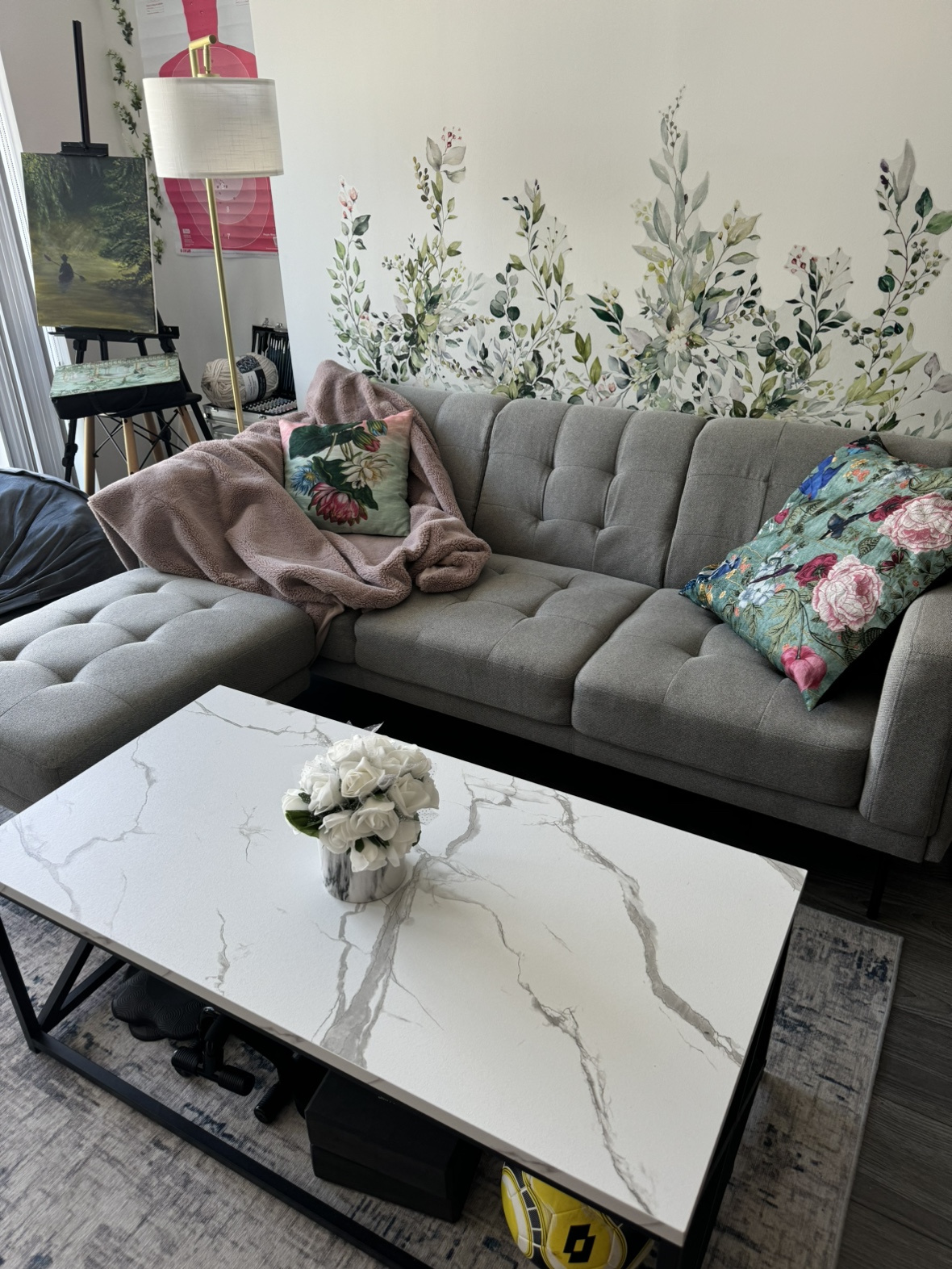 Couch with Ottoman
