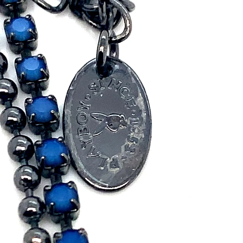 Large Playboy bunny hematite necklace 18” image indicator(8)