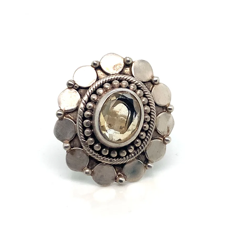 Smoky Quartz Sterling silver cocktail ring image indicator(2)