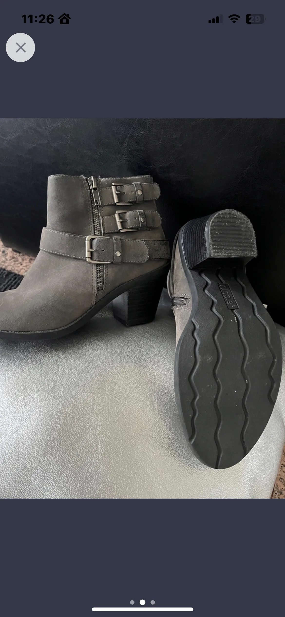 Grey Buckle Ankle Boots image indicator(2)