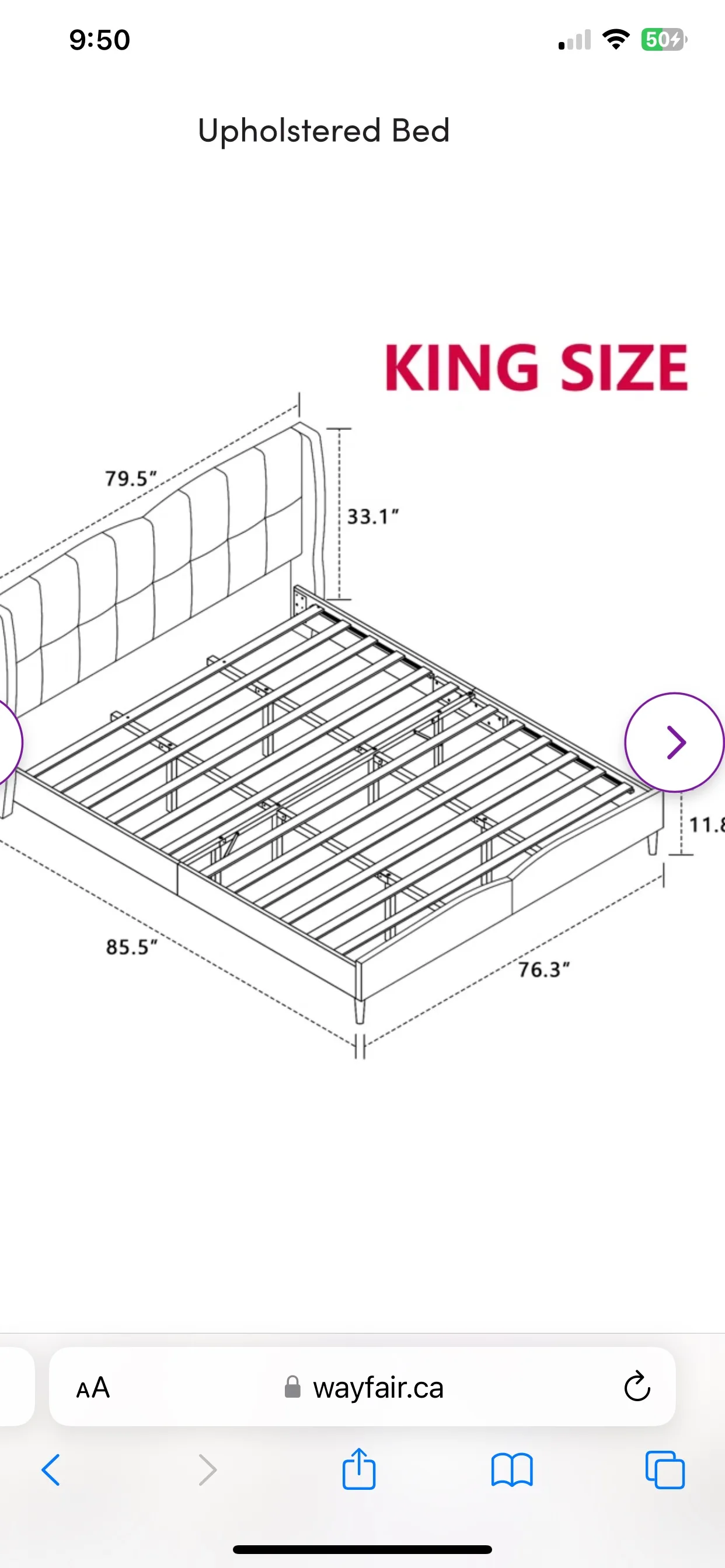 New King Upholstered Bed Frame image indicator(4)