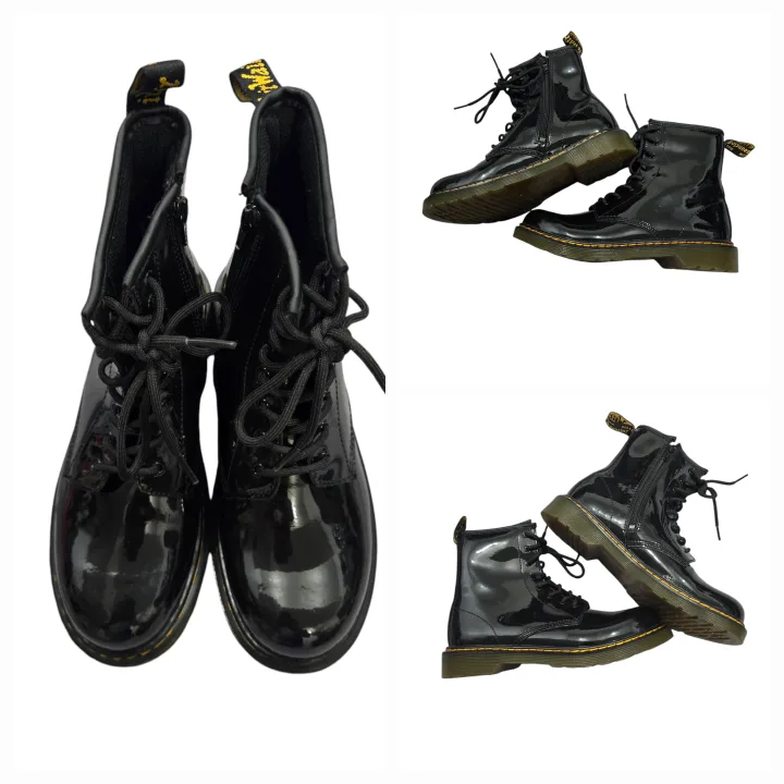 Dr.Marten Patent Leather Combat Boots Size 7.5(Tag Size US 7) thumbnail