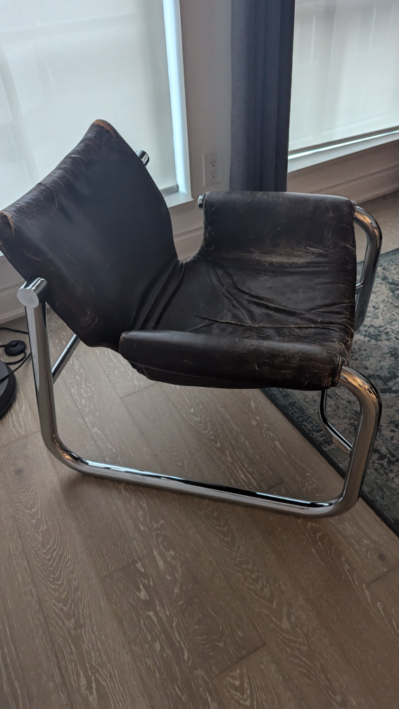Chrome and Leather Alpha Lounge Chair by Maurice Burke for Pozza